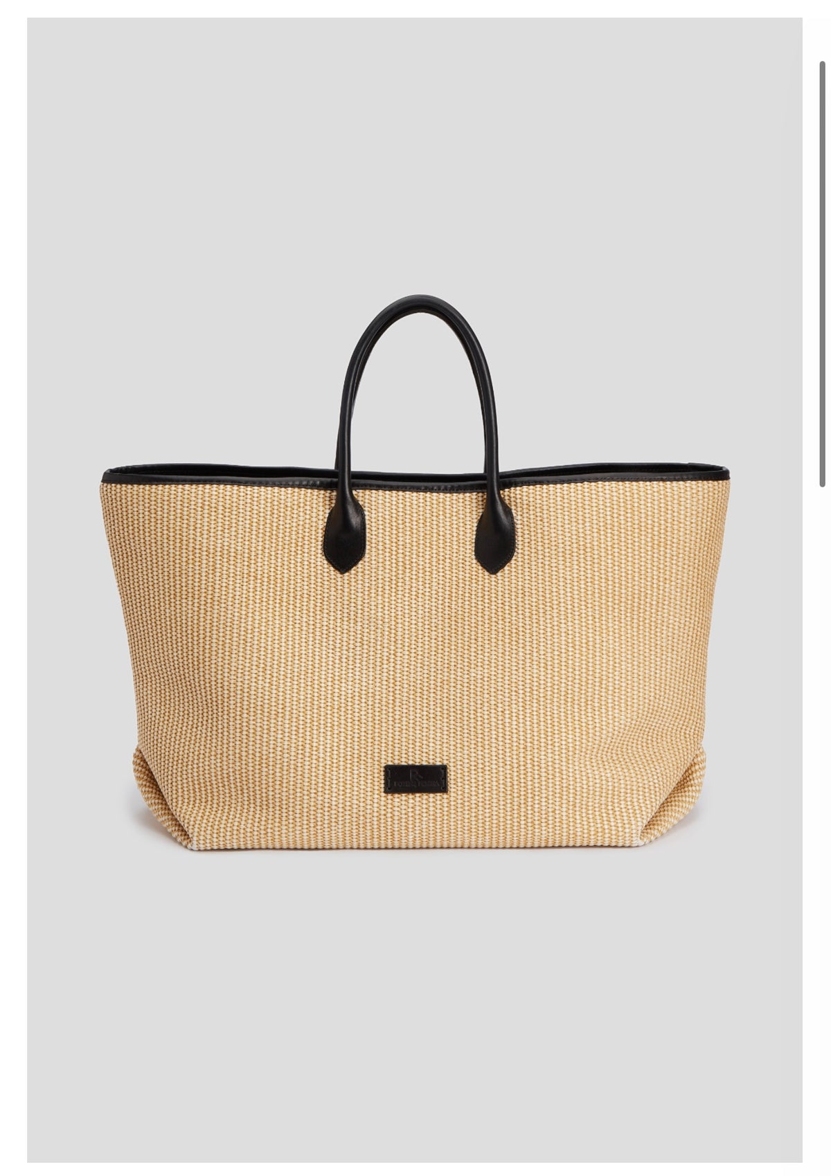 Black Beige Beach Bag