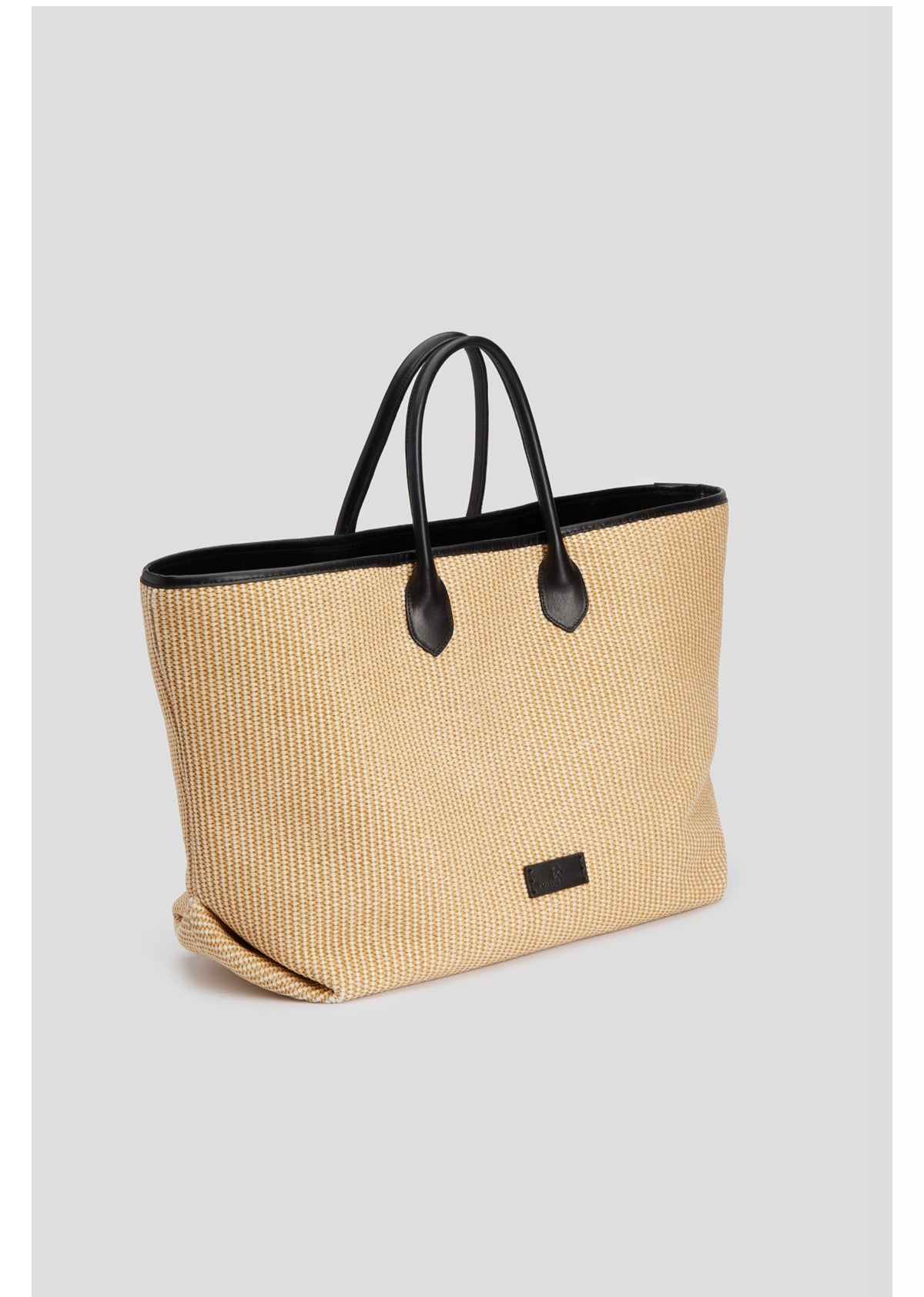 Black Beige Beach Bag